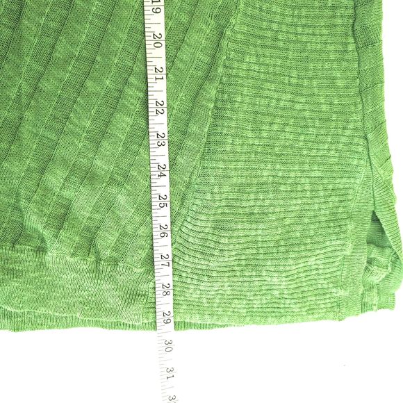 J Jill Womens LG Apple Green Linen Cotton V-neck Pullover Tunic Sweater - Picture 7 of 7